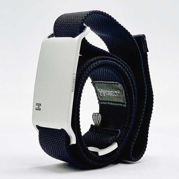 MagBelt M2 Pro | Sleek 1.25" Magnetic Belt - Durable Nylon Webbing & Lightweight Aluminum Buckle - Stylish, Adjustable, and Multipurpose Belt for Men, Women & Kids (Black)